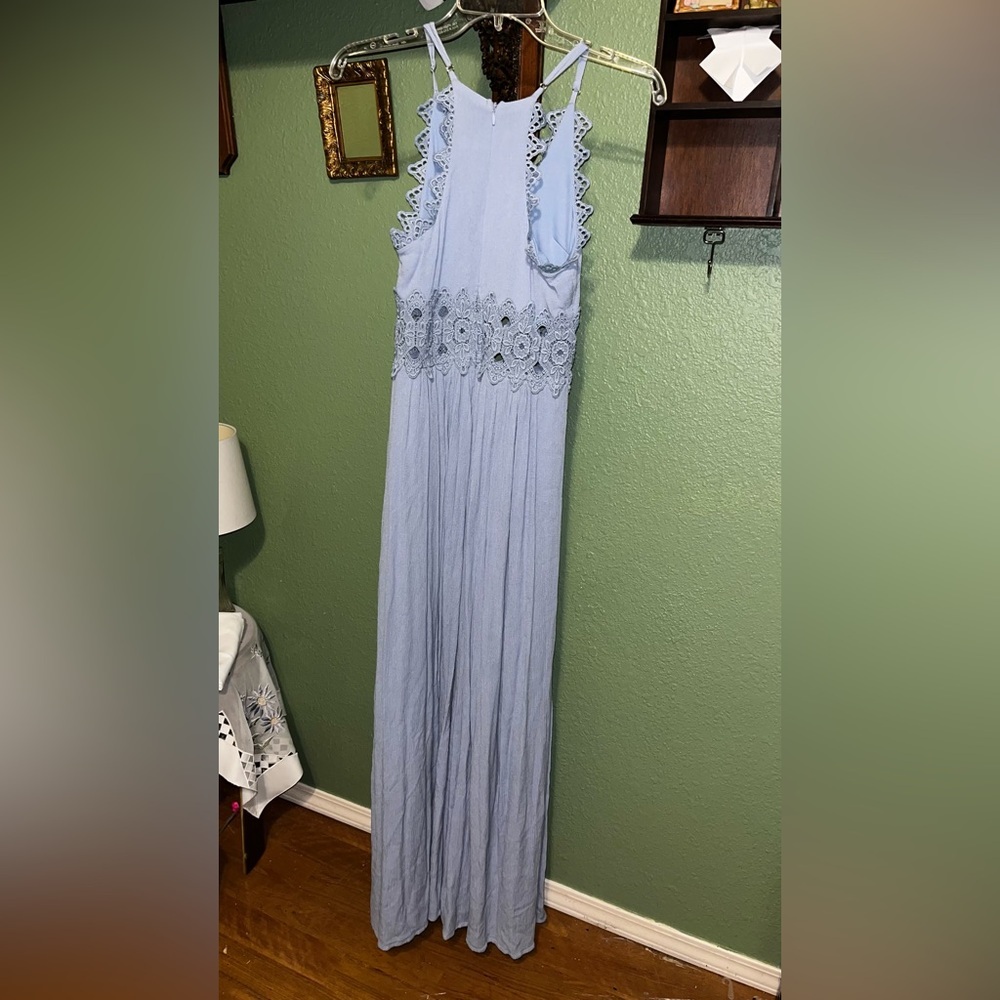 Lulu’s This is Love Sky Blue Lace Cutout • maxi dress • lace • sundress - Picture 8 of 11